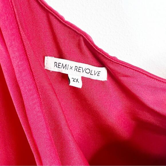 Remi x Revolve Gigi One Shoulder Slit Leg Maxi Dress 2X Red - Picture 5 of 6